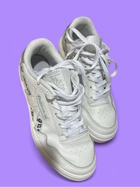 Reebok Club C Double Tennis Shoes, Women's Size9 1/2White/Silver